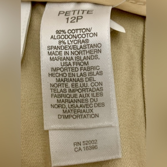 NWT Women's 12 Petite Liz Claiborne Anissa Cotton Blend Flat Front Pants - Picture 4 of 15